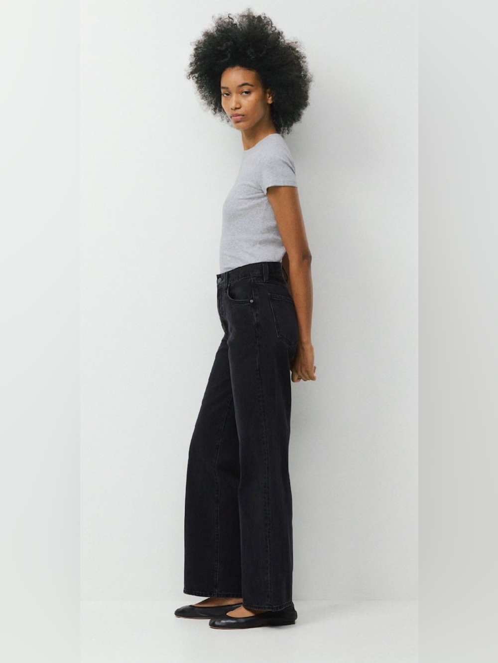 Denim Forum The Farrah Hi-Rise Wide Jean neutral back to school timeless